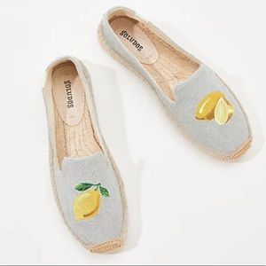 Soludos Lemon Woven Platform Slip-On Espadrilles - Size 10